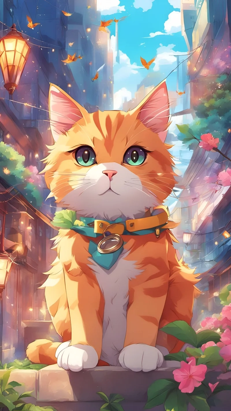 Chọn avatar ảnh mèo cute anime cho profile ngầu