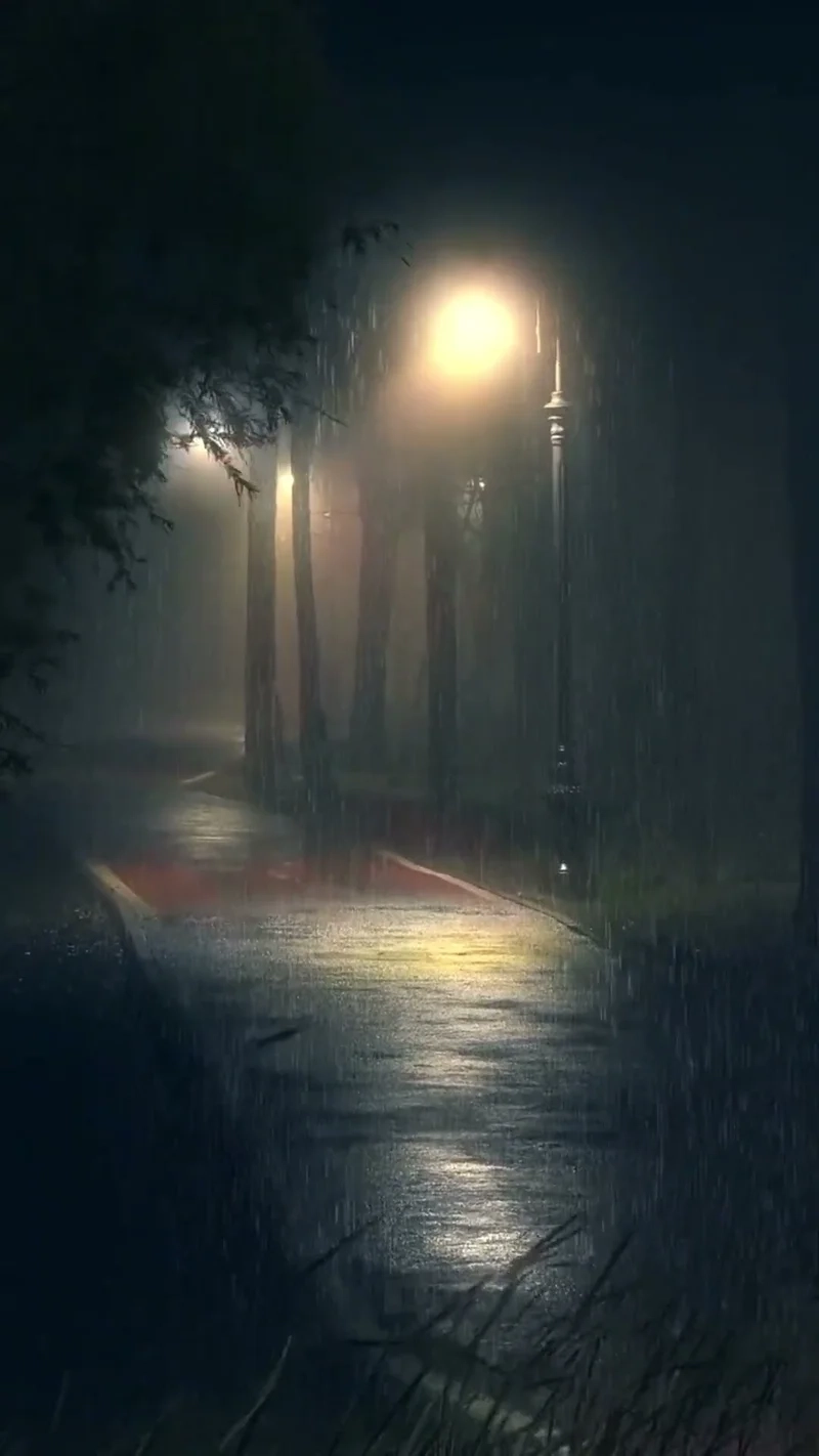 Mưa rơi nhẹ nhàng với ảnh phong cảnh mưa