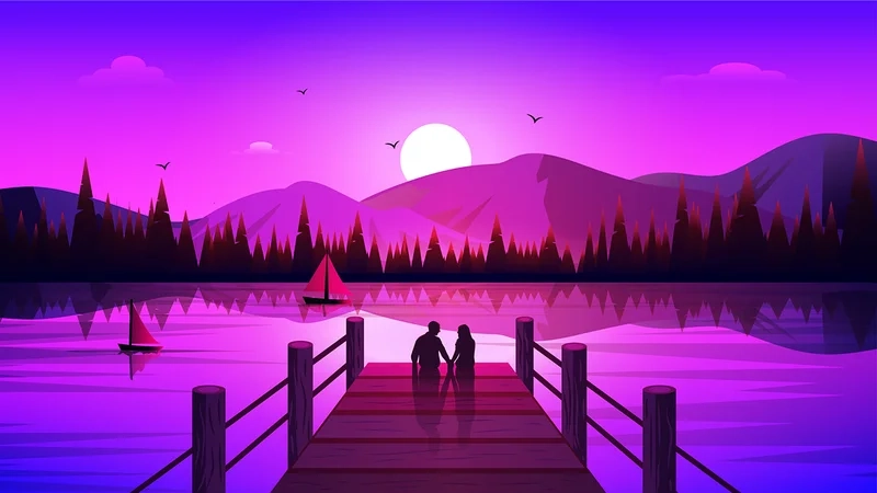 Tạo không gian lãng mạn với hình nền phong cảnh tình yêu