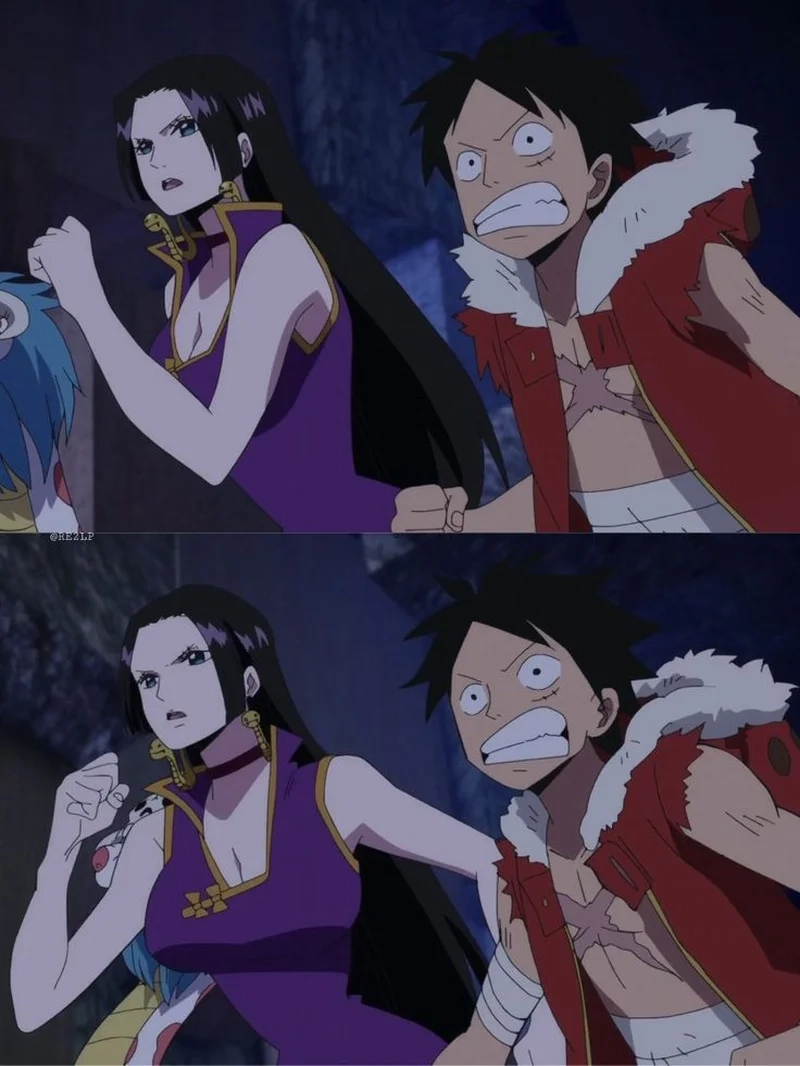 Hành trình ấm áp boa hancock ôm luffy