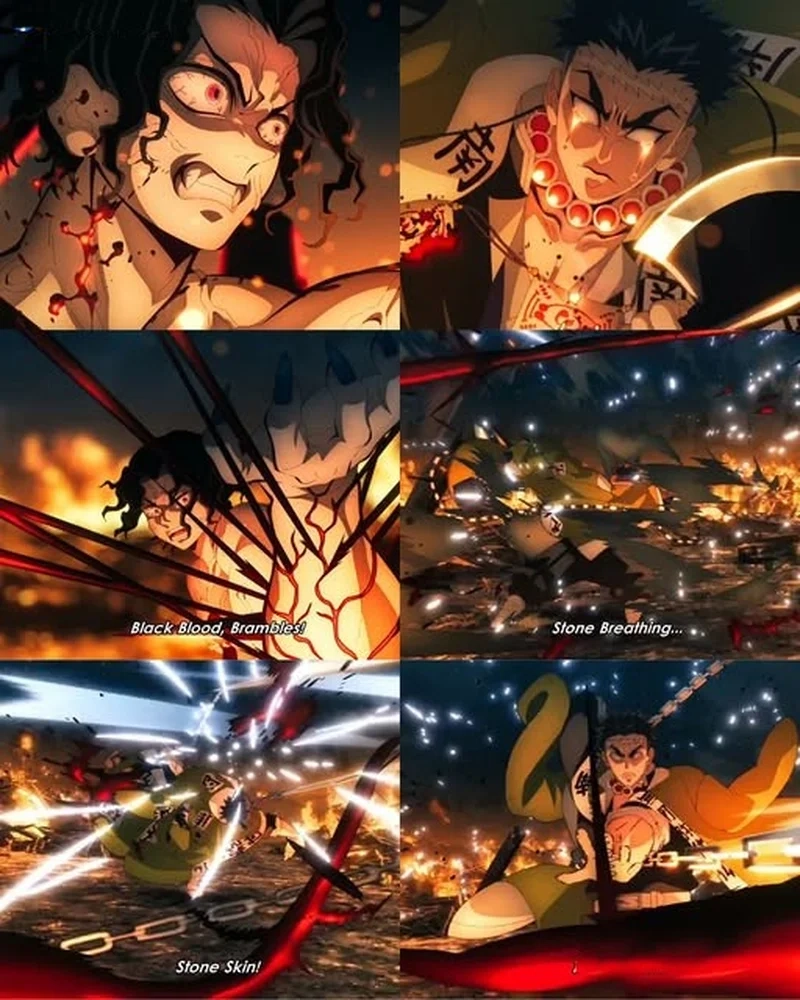 Thêm biểu tượng sức mạnh với himejima gyomei vs muzan