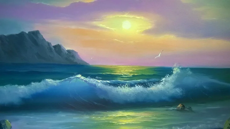 Thưởng thức nghệ thuật qua tranh phong cảnh biển tuyệt đẹp