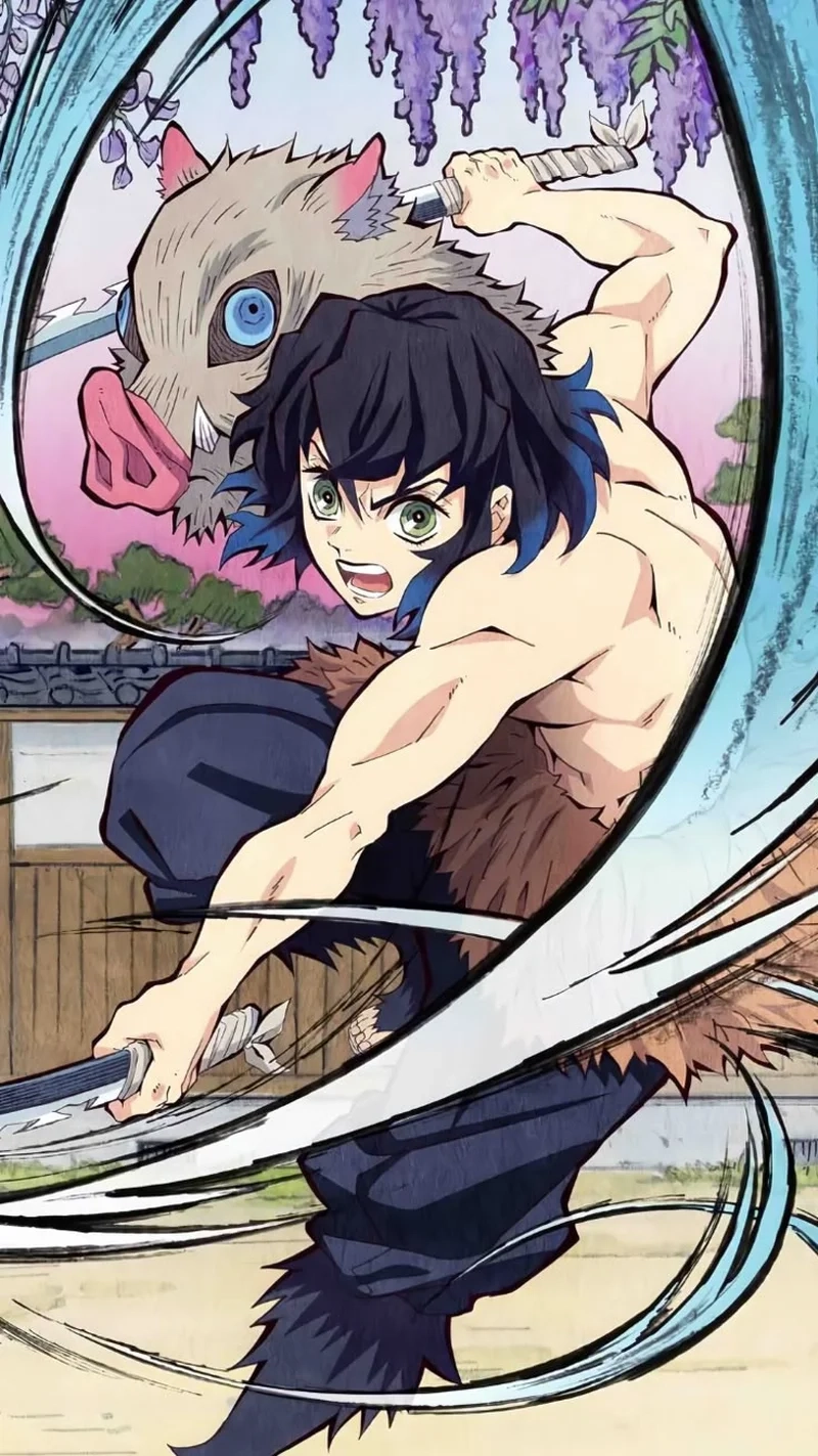 Biểu cảm đáng yêu trong inosuke hashibira