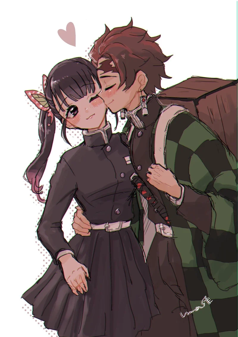 Thả tim cho cặp đôi mạnh mẽ trong tanjiro and kanao