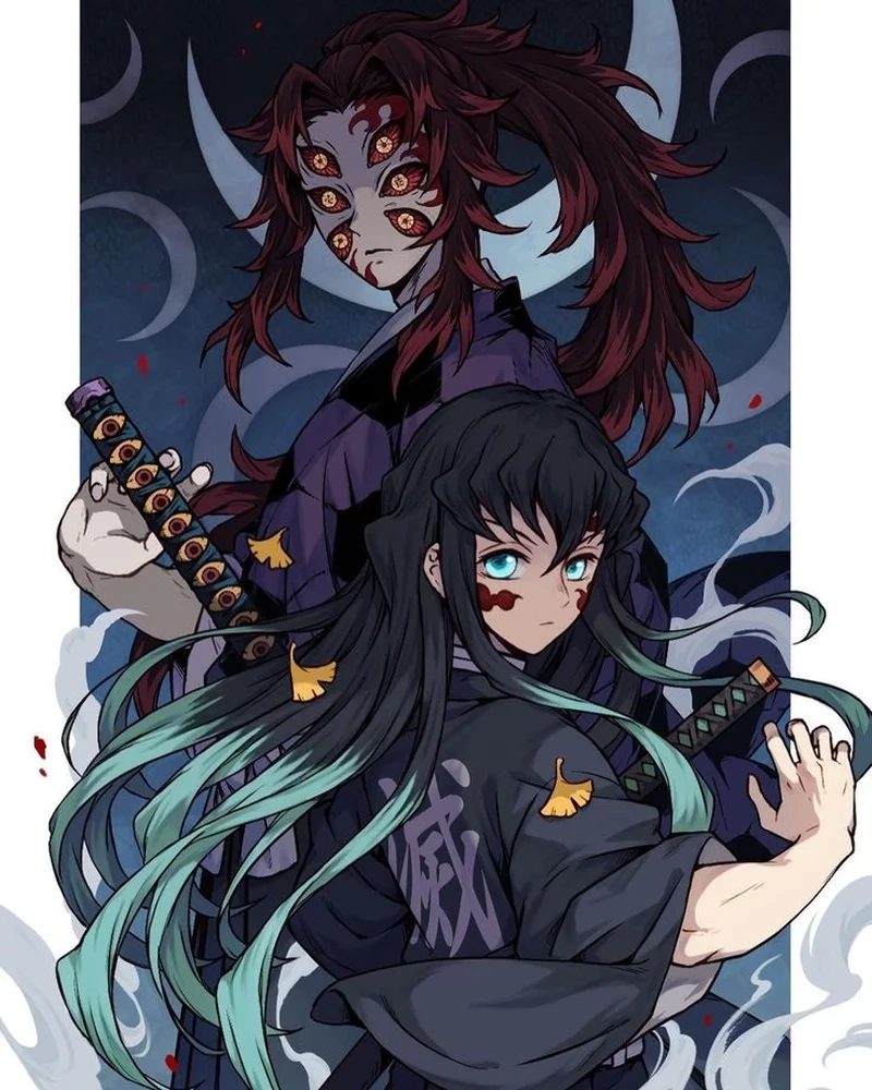 Thả tim với fanart kokushibo x muichiro