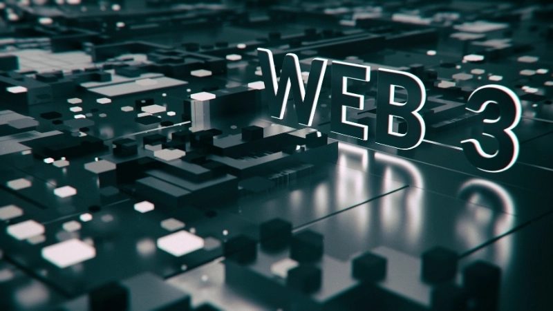  Minh họa công nghệ Web3 với các khối blockchain kết nối với nhau