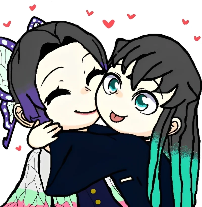 Biểu cảm nổi bật cùng shinobu x muichiro