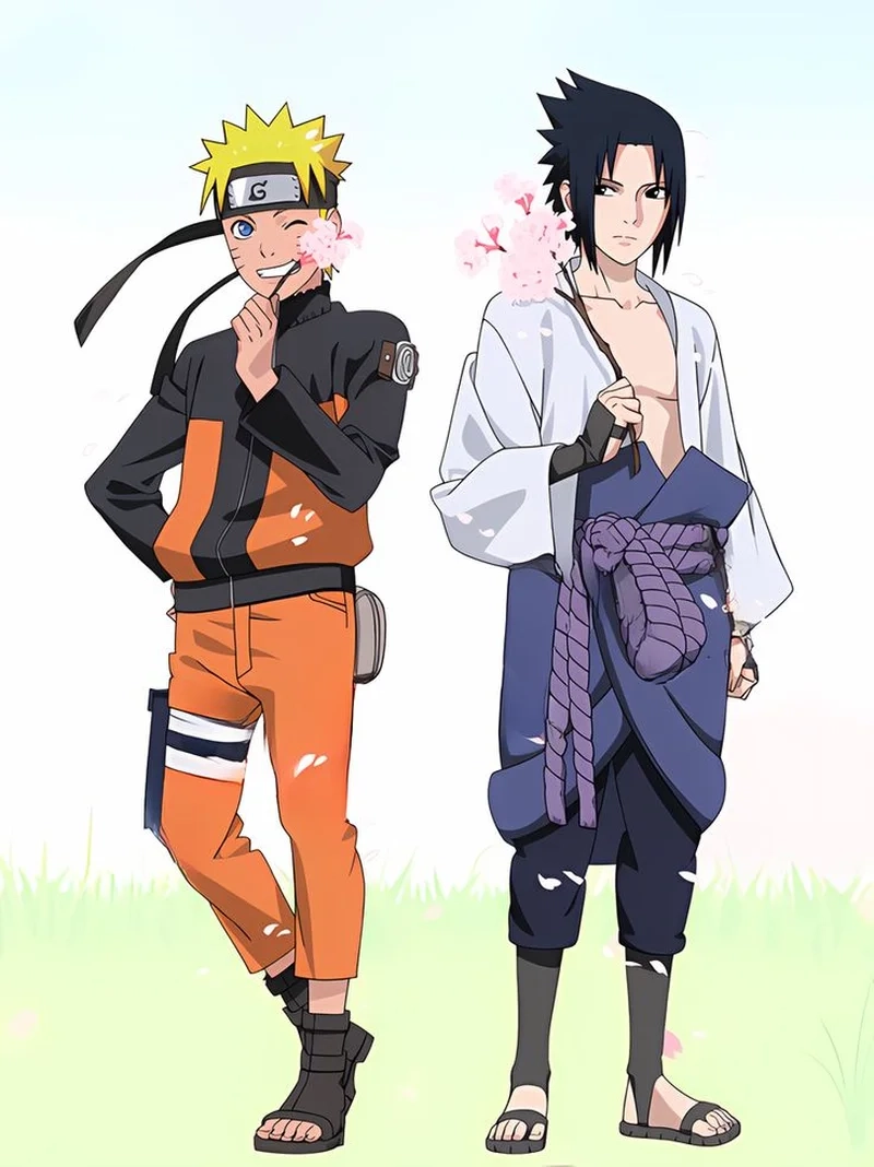 Hình ảnh chiến đấu ấn tượng hình naruto và sasuke ngầu