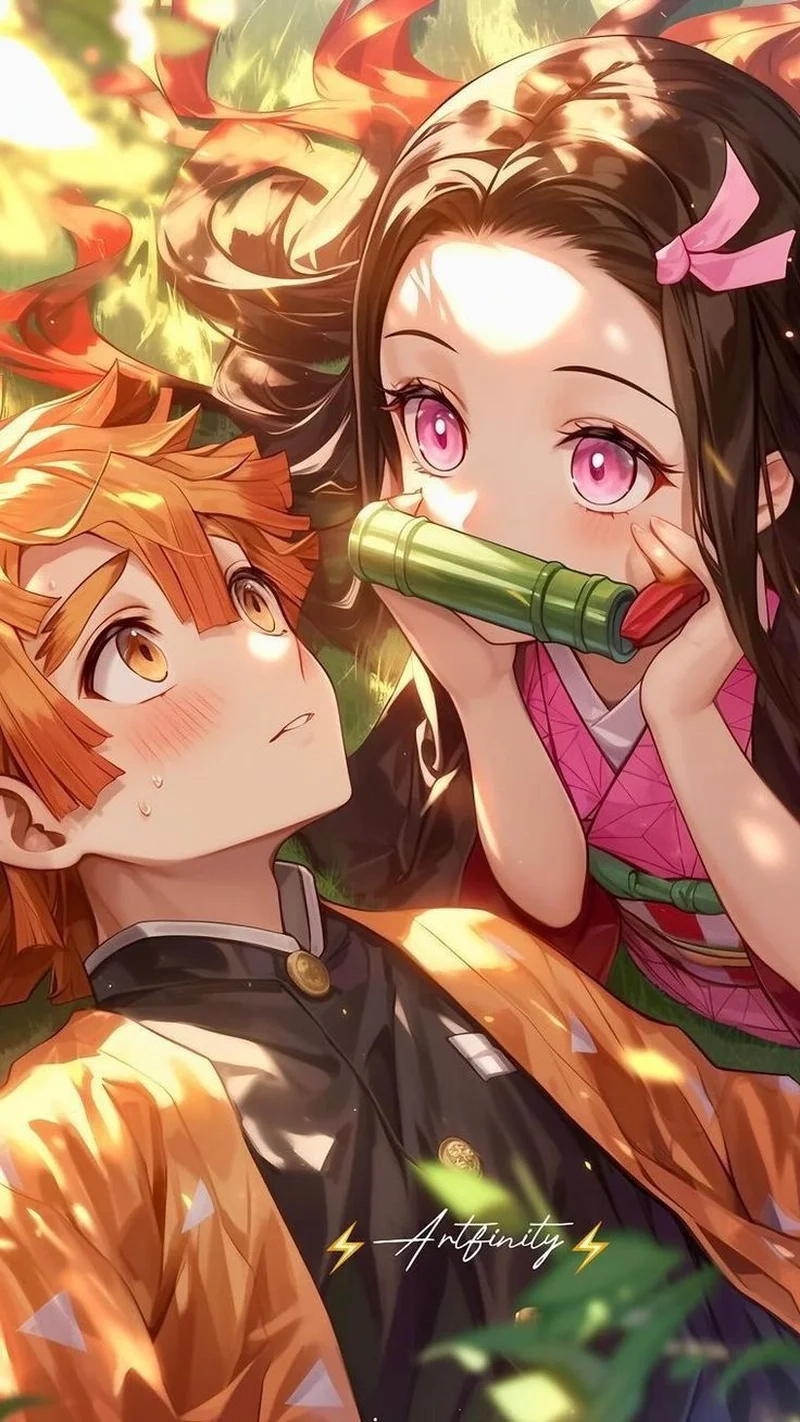 Thả hồn vào tình cảm anime qua nezuko và zenitsu