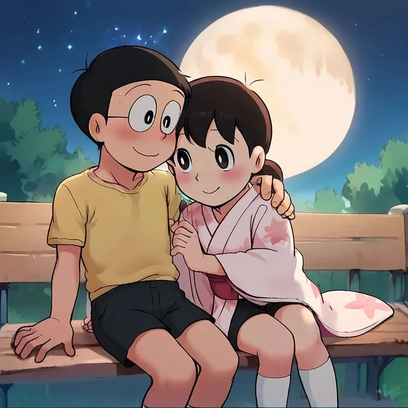 Thêm năng lượng tích cực với hình ảnh nobita và shizuka