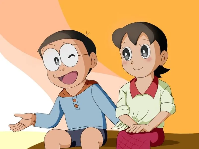 Thêm màu sắc tình cảm với hình nền nobita và shizuka