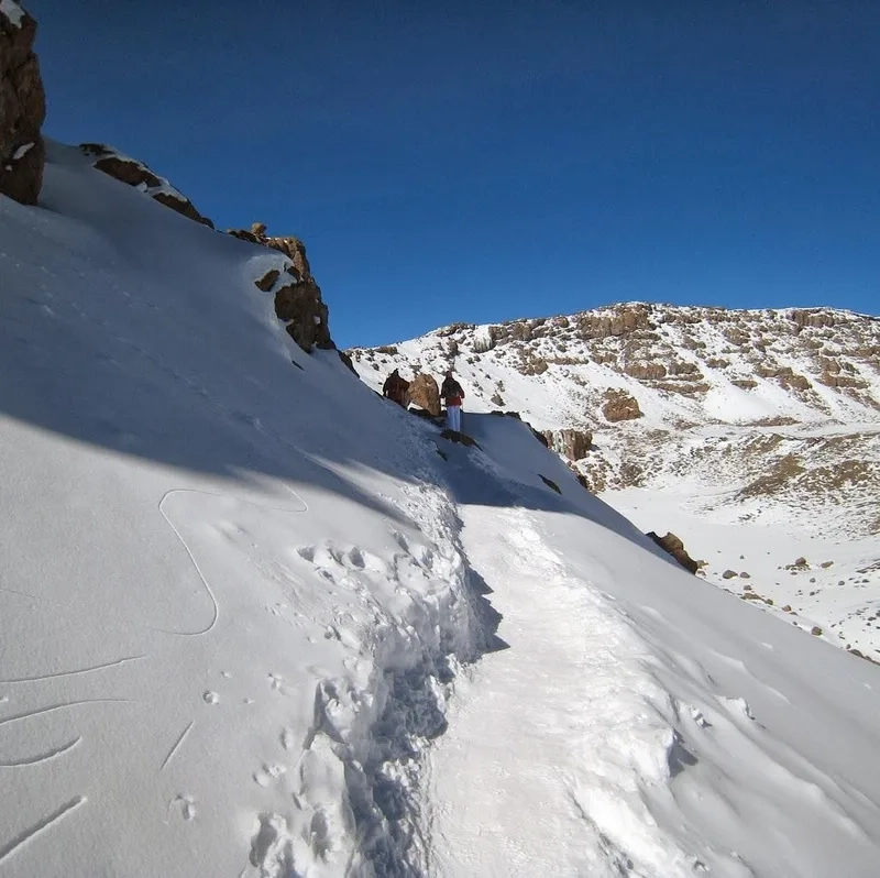 Ảnh đỉnh núi Kilimanjaro tuyết phủ trắng xóa