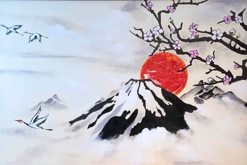 Thưởng thức tranh núi Phú Sĩ đầy nghệ thuật