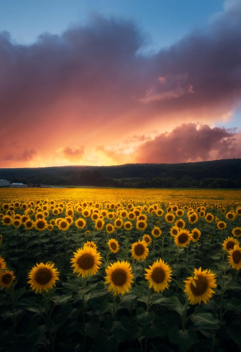 Tận hưởng vẻ đẹp rực rỡ của phong cảnh hoa hướng dương