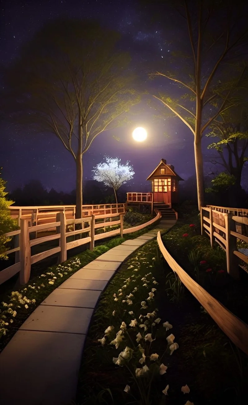 Hình nền phong cảnh hoạt hình thiên nhiên tươi sáng