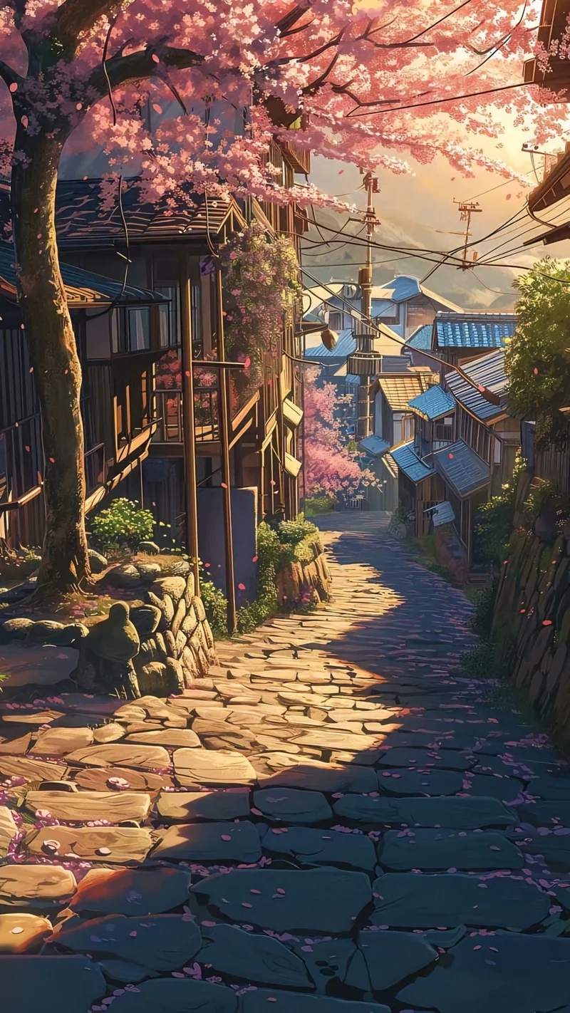 Lưu giữ vẻ đẹp thiên nhiên qua hình nền phong cảnh anime hoa anh đào