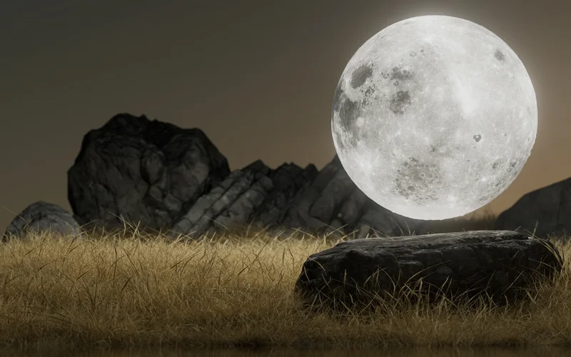 Ngắm hình ảnh mặt trăng sáng rực giữa bầu trời đêm