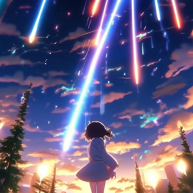 Lấp lánh diệu kỳ cùng hình ảnh sao băng anime