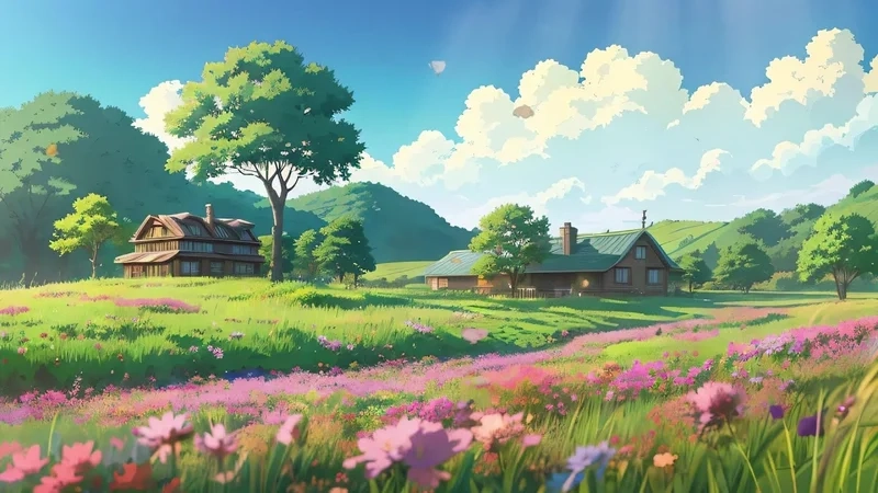 Thư giãn cùng vẻ yên bình trong ảnh phong cảnh anime yên bình