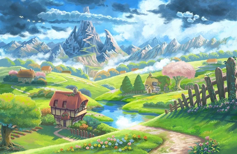 Học cách nhanh chóng với tranh phong cảnh anime dễ vẽ