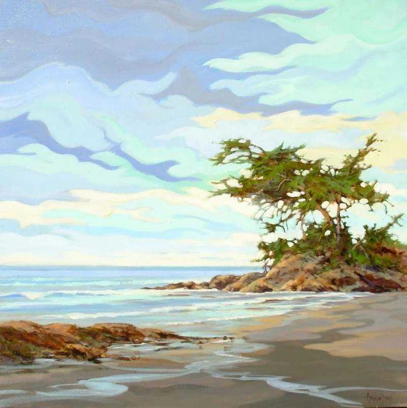 Tạo tác phẩm tinh tế qua vẽ tranh phong cảnh biển đơn giản