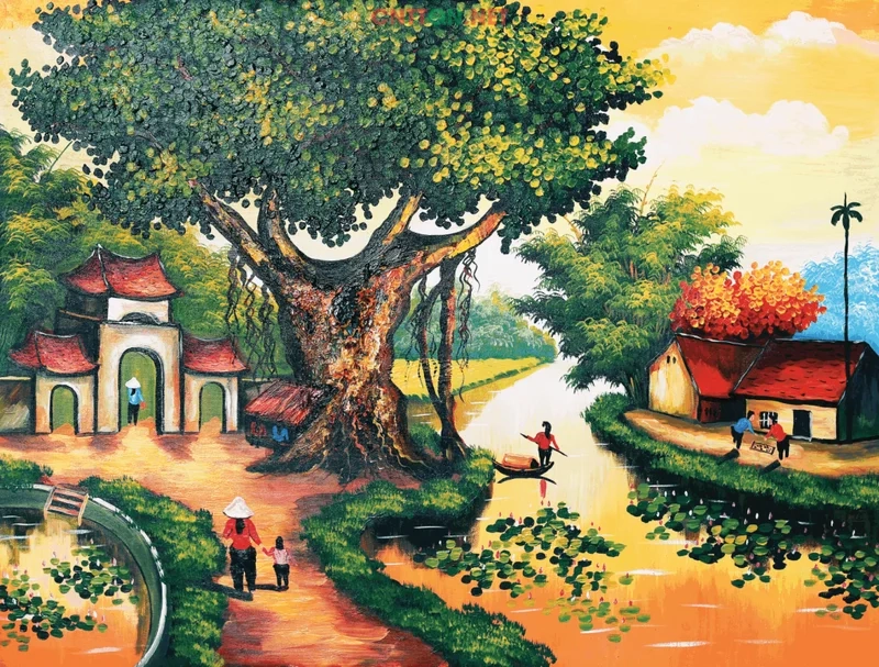 Học cách vẽ từ cơ bản với vẽ tranh phong cảnh quê hương