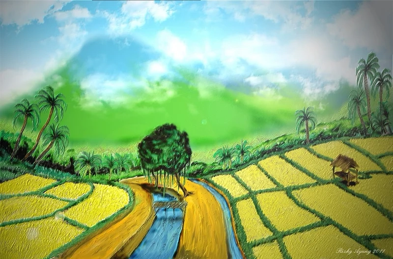 Tạo cảm hứng sáng tạo với vẽ tranh phong cảnh đồng quê đơn giản