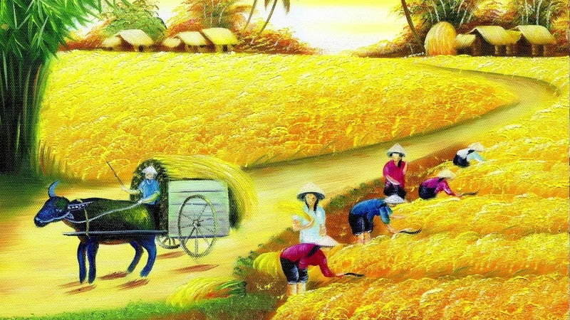 Thư giãn với hình ảnh tự nhiên qua tranh đồng quê đẹp