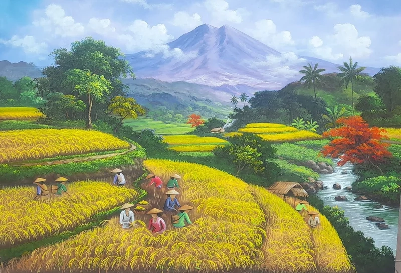 Cảm nhận nét mộc mạc qua tranh đồng quê sơn dầu