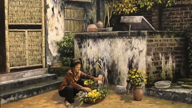 Khám phá thiên nhiên Việt với tranh phong cảnh làng quê