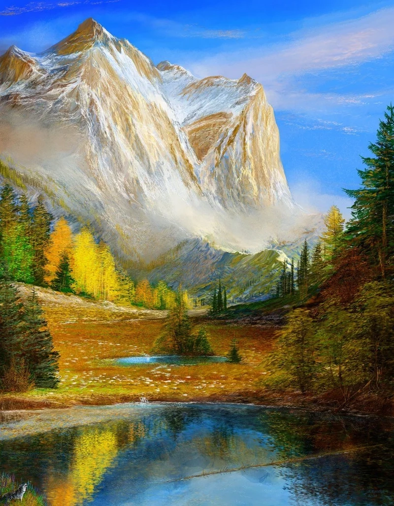 Thư giãn với cảnh đẹp qua tranh phong cảnh đồi núi