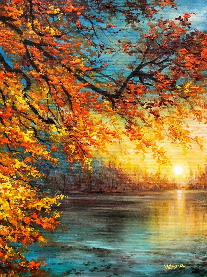 Thử sức sáng tạo với vẽ tranh phong cảnh mùa thu