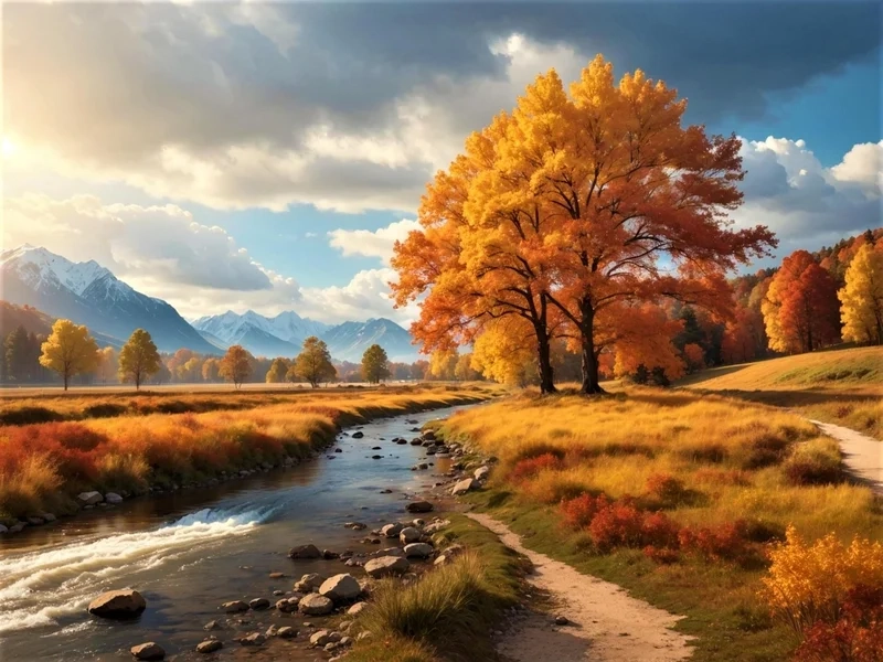 Trang trí màn hình với hình nền phong cảnh mùa thu