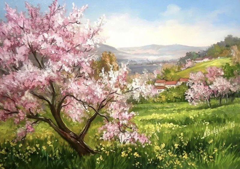 Vẽ đẹp hoàn hảo cùng vẽ tranh phong cảnh mùa xuân đẹp