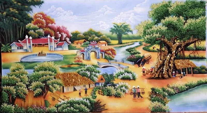 Khám phá chủ đề truyền thống với tranh đề tài quê hương