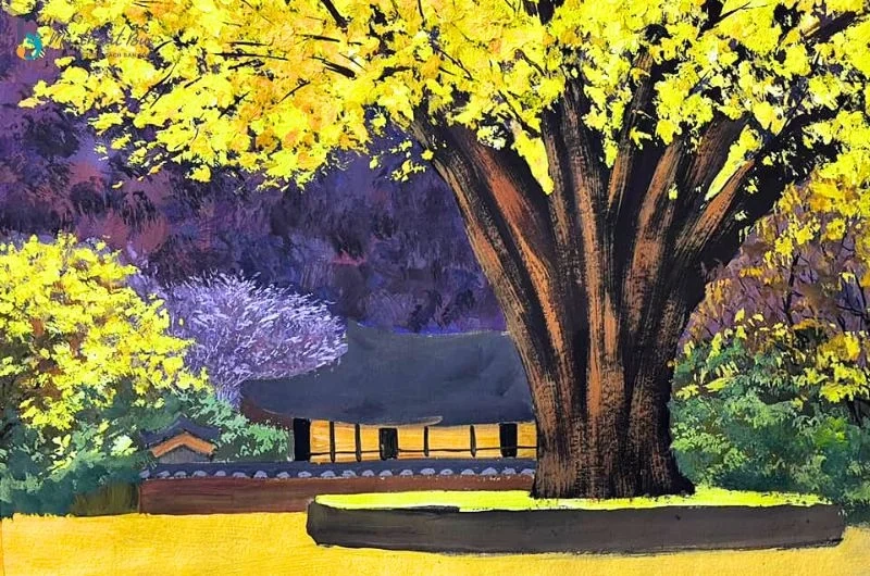 Ngắm sắc màu chiều tà với vẽ tranh phong cảnh hoàng hôn đẹp