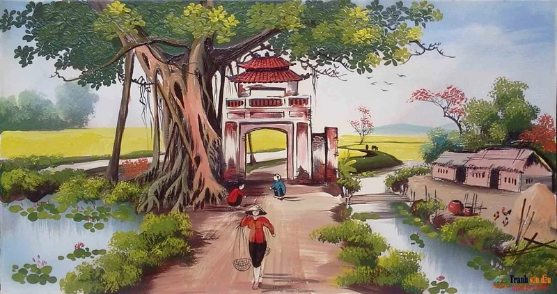 Thưởng ngoạn từng chi tiết với vẽ tranh cảnh miền quê
