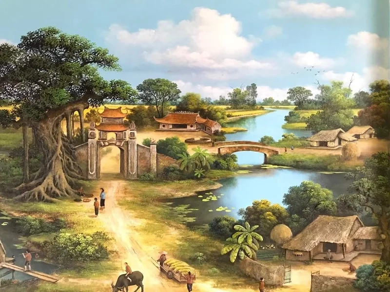 Thư giãn cùng màu sắc qua vẽ tranh cảnh quê hương