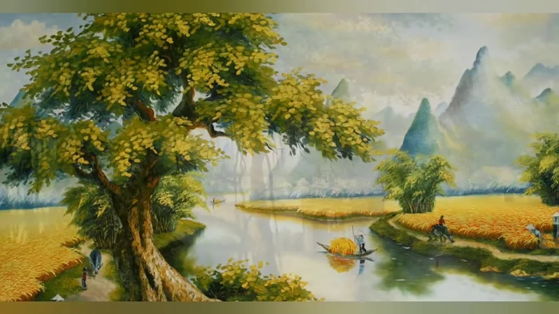 Bắt đầu dễ dàng với vẽ tranh phong cảnh làng quê đơn giản