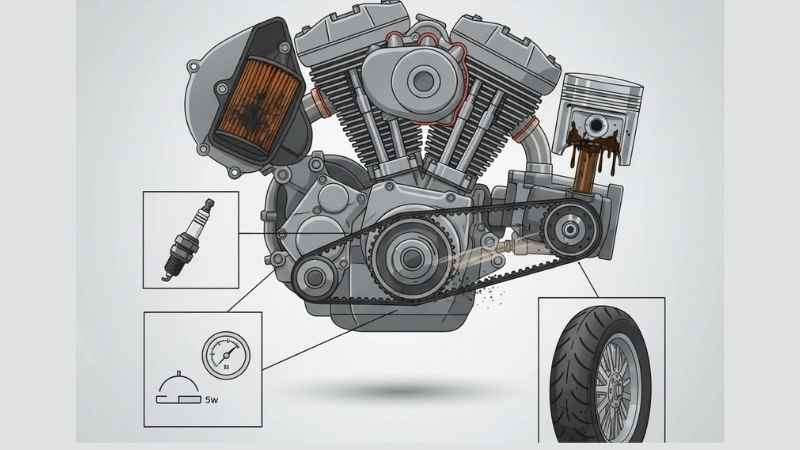 Nguyên nhân khiến xe máy mất lực kéo