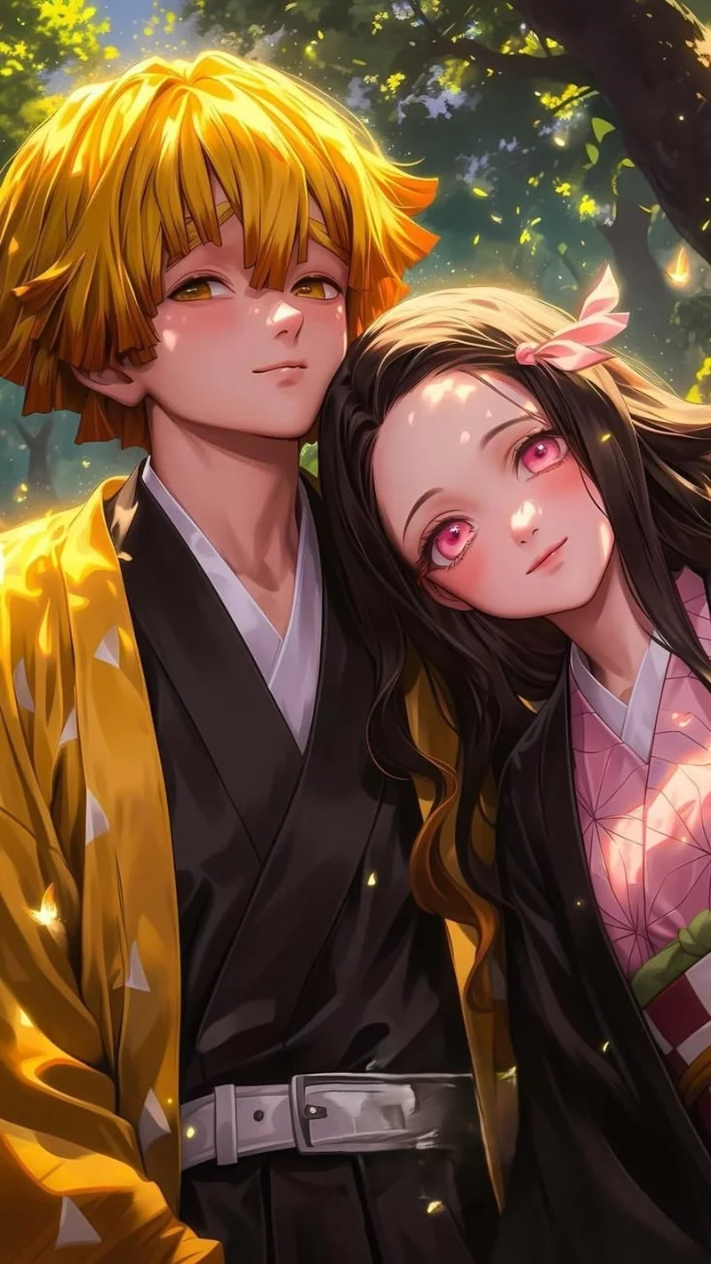 Hình ảnh lãng mạn của Nezuko Zenitsu làm tan chảy tim