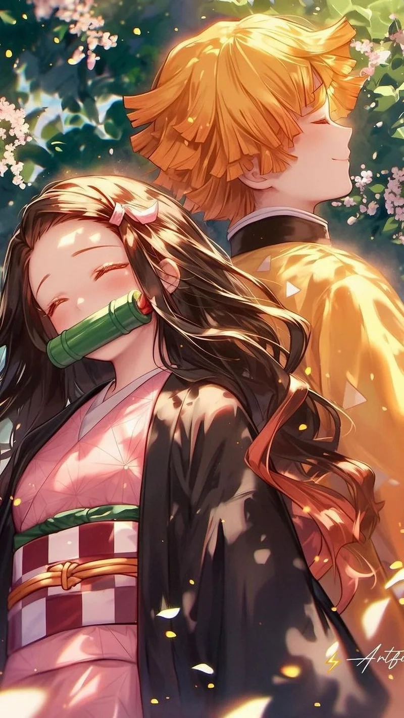 Cặp đôi anime tuyệt vời Zenitsu Nezuko