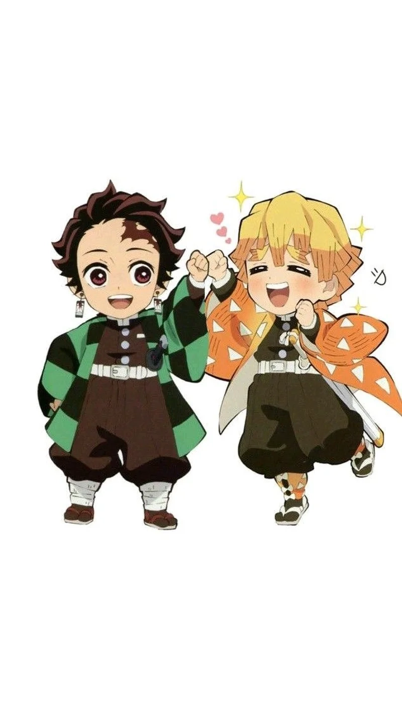 Hình ảnh hài hước nhưng dễ thương Zenitsu x Tanjiro